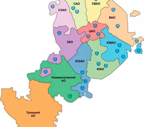 фото схема округов Москвы